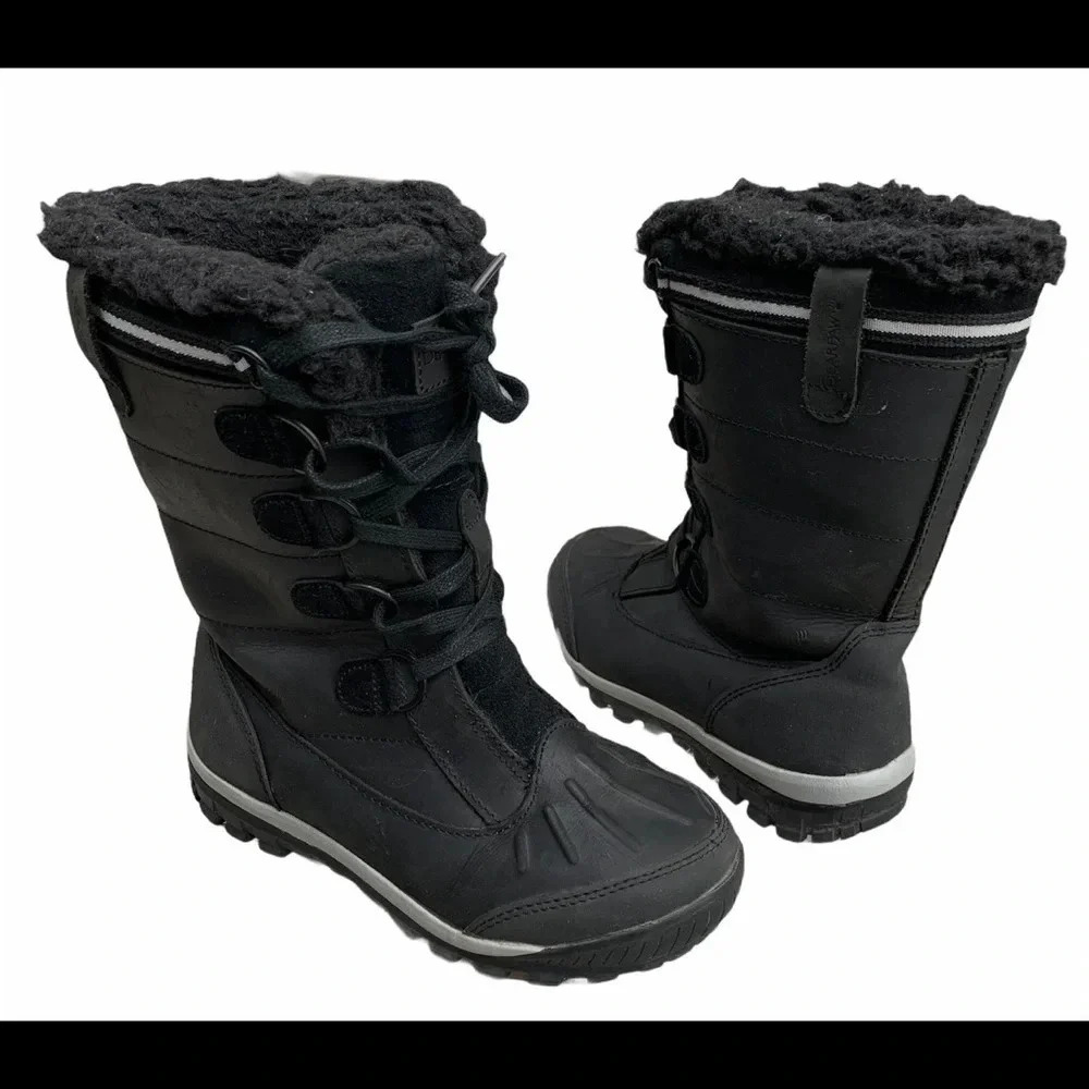 Bearpaw Desdemona Leather/Suede Winter Boots Sheepskin Wool Blend Size 7